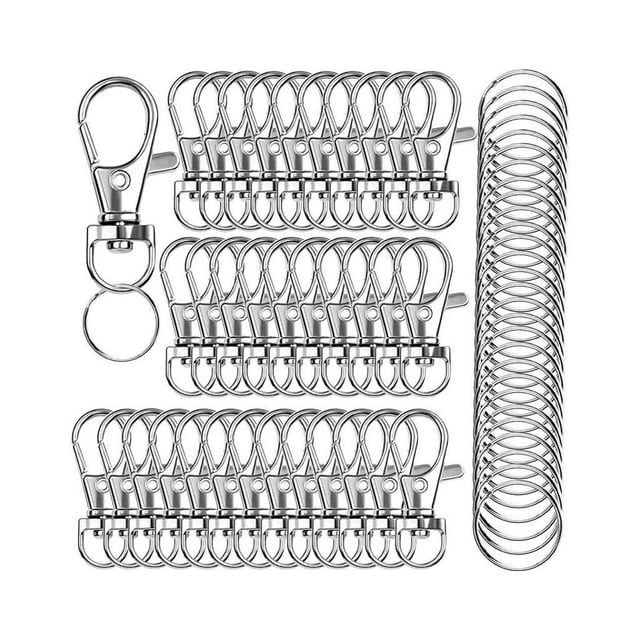 Guardurnaity Juego de 120 ganchos a presión, hebillas giratorias de Metal para llavero, Kit surtido, Clips para llavero, accesorios para manualidades DIY, Ropa, zapatos y accesorios Miscelánea Guardurnaity AP014029-00B