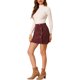 thumbnail image 4 of Falda de mujer INSPIRE CHIC de pana, de cintura alta, con botones decorativos, falda corta en línea A, 2XL burdeos, 4 of 7