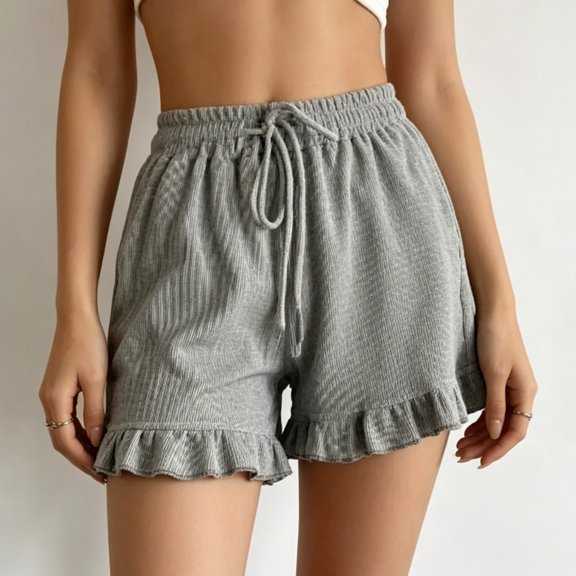 Summer Frill Elastic Waist Tie Bow Front Sports Pants Shorts Pajamas for Women Shorts Short Socks for Women Womens Jean Shorts Hair Paste for Women Short Hair Shorts for Women Women Shorts