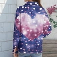 thumbnail image 4 of Dwralegc Womens Button Down Shirts Long Sleeve Collared Tops Plus Plus Size Heart Print Blouses Loose Dressy Holiday Shirts Blue 2XL, 4 of 5