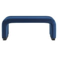 thumbnail image 4 of Accent Chair Bench Ottoman, Blue Navy, Velvet, Living Kitchen Cafe Bistro Hospitality Restaurant, Modern Contemporary Boutique HB36452, 4 of 10
