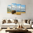 thumbnail image 2 of Elephant Stock Grand Teton Bison Bull Wall Art - Horizontal Multi Panel Canvas - Living Room Wall Decor - Animal Multi Panel - Blue And Brown Decor - 75" x 48", 2 of 8