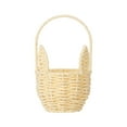 thumbnail image 2 of TAROFISH Easter Basket for Kids, Woven Wicker Basket, Easter Bunny Baskets with Handle, Gift Baskets, Egg Buckets Gifts Tote Bags Egg Basket for Kids, Boys, Girls,Yellow, 2 of 7