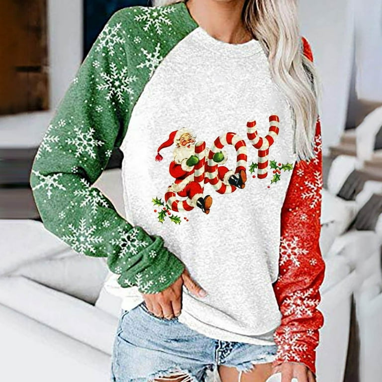 christmas print long sleeve shirt