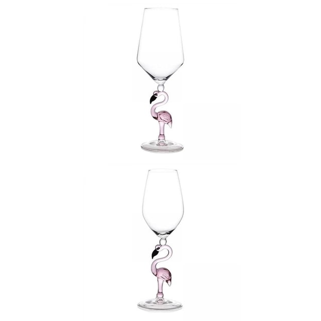 Juego de de vino de champán de cristal de flamenco rosa para fi navideñas de Acción de Gracias Sunnimix Copas de cóctel