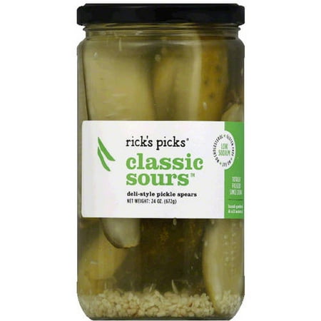 Rick's Picks Classic Sours Deli-Style Pickle Spears, 24 oz, (Pack of