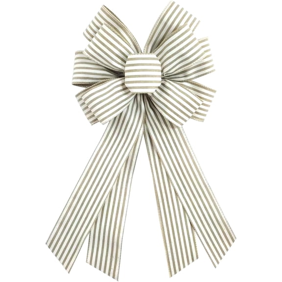 Wreath Bow 20 x 11 Inches Easter Bows Brown Burlap Ribbon Bow Carnival Farmhouse Bow Tree Ornament for Home Front Door Decorations