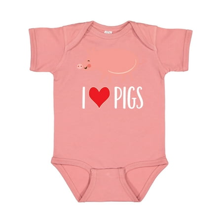 

Inktastic I Love Pigs Funny Farm Animal Gift Baby Boy or Baby Girl Bodysuit