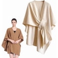 thumbnail image 1 of Women's Solid Color Cape Shawl, Soft Open Front Poncho Sweater, 1 of 7