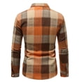 thumbnail image 5 of LEAVINGSUO Fall Shirts for Men Flannel Checkered Shirt Plaid Long Sleeve Collar Jacket Top Orange S, 5 of 6