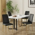 thumbnail image 2 of Set of 4 Metal Chairs, Modern Dining Chair with PU Leather and Chrome Leg High Back Sillas para Comedor for Dining Room, Kitchen, Living Room, 2 of 9