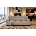 thumbnail image 3 of Sumdeal 3-Seater Camel Sofa - Modern Textured Fabric Couch, 3 of 4
