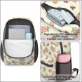 thumbnail image 4 of Pioneer Flower Floral Print Pattern 17" Waterproof Oxford School Backpacks for Teens, S-Shape Padded Straps, for School, Travel, Hiking, Camping, 4 of 5