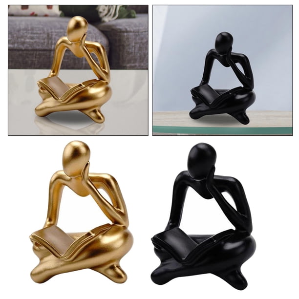 Figura Lector abstracto, abstracto estatua decoraciones,Estatuilla humana Decoración Oficina Estante Coleccionables,Reader Miniatura Escultura Adornos Macarena Figura Lector abstracto