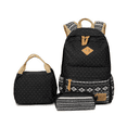 thumbnail image 1 of Chainplus Teenager Girls Backpack Canvas Rucksack School Book Bag with lunch Case black, 1 of 8