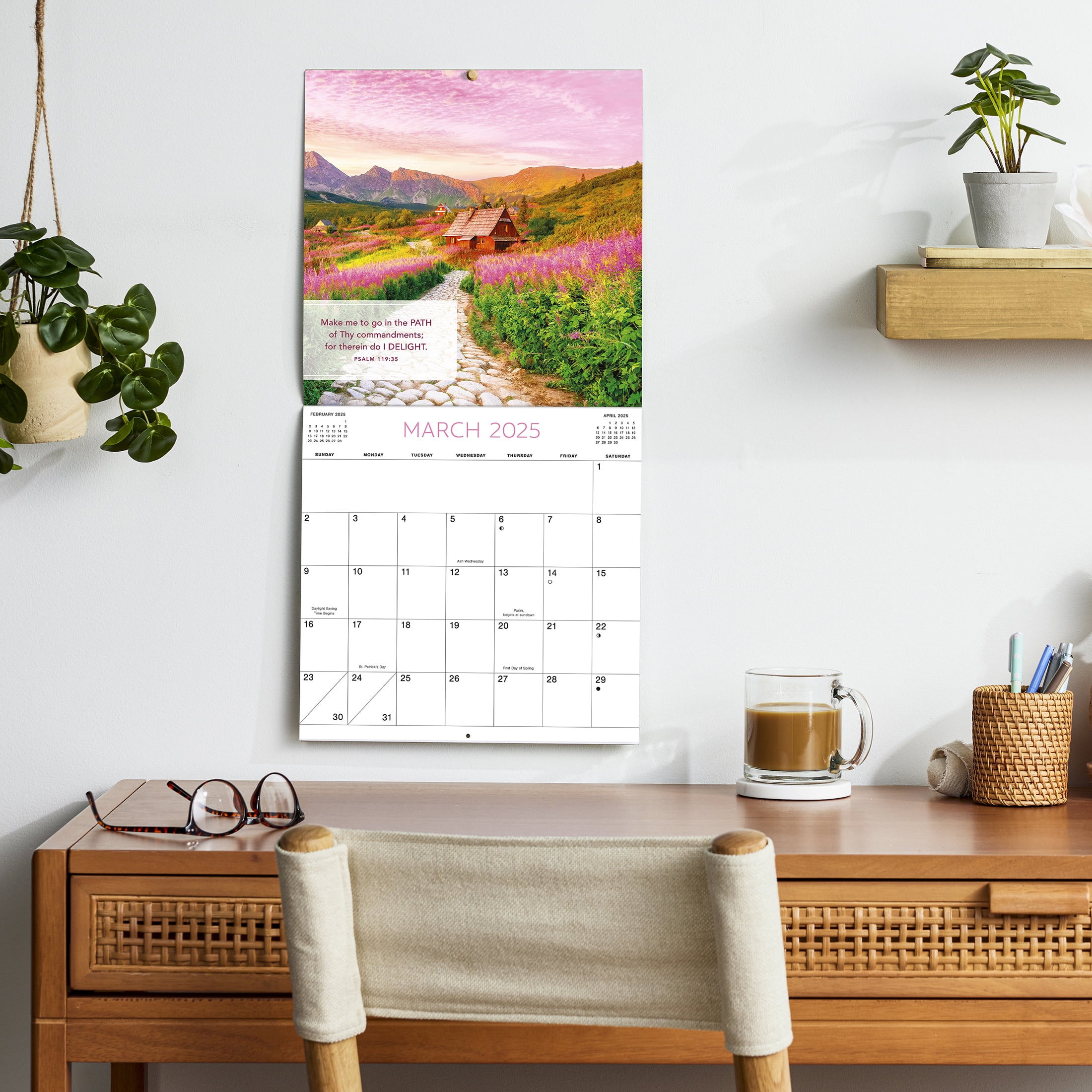 2025-12 Month Hanging Wall Calendar-Bible Verses Valley -12x12 by Dayspring