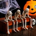 thumbnail image 4 of Skeleton Figurine for Mantel Decor Three-dimensional Scene Decor Halloween Skeleton Statue Resin See Speak Hear No Evil Figurine for Indoor for Spooky, 4 of 8