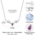 thumbnail image 5 of 925 Sterling Silver Butterfly Necklace/Antler Deer Necklace,Adjustable Silver Birthstone Necklace for Women,Birthstone Jewelry Gift for Her, 5 of 17