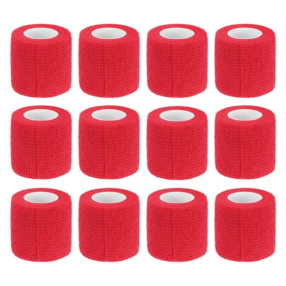 12 Rolls Adhesive Elastic Tape Elastic Bandage,2" x 5 Yards Wrap Stretch Wrist Knee Tape,Red