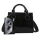 thumbnail image 1 of Bolso bandolera de hombro para mujer de dos piezas, pequeño, cuadrado, de cuero artificial, estilo retro, nuevo y a la moda, color negro, 1 of 5