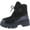 Black, variant on Women's Faux Fur Shearling Lace Up Ankle Boots Round Toe Chunky Platform Boot Warm Fall Winter Booties