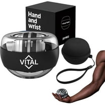 2025 New Vital Wrist Ball, Vital Wrist Ball Hand Exerciser, Auto-Start Gyroscopic Forearm Exerciser Gyro Ball for Strengthen Arms, Fingers, Bones and Muscles, with Led Lights(A)