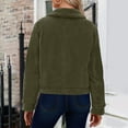 thumbnail image 6 of Hueook Jackets for Women Trendy Womens Fleece Jackets Cropped Zipper Turn Down Collar Coats Fall Casual Trendy Outerwear Army Green L, 6 of 8