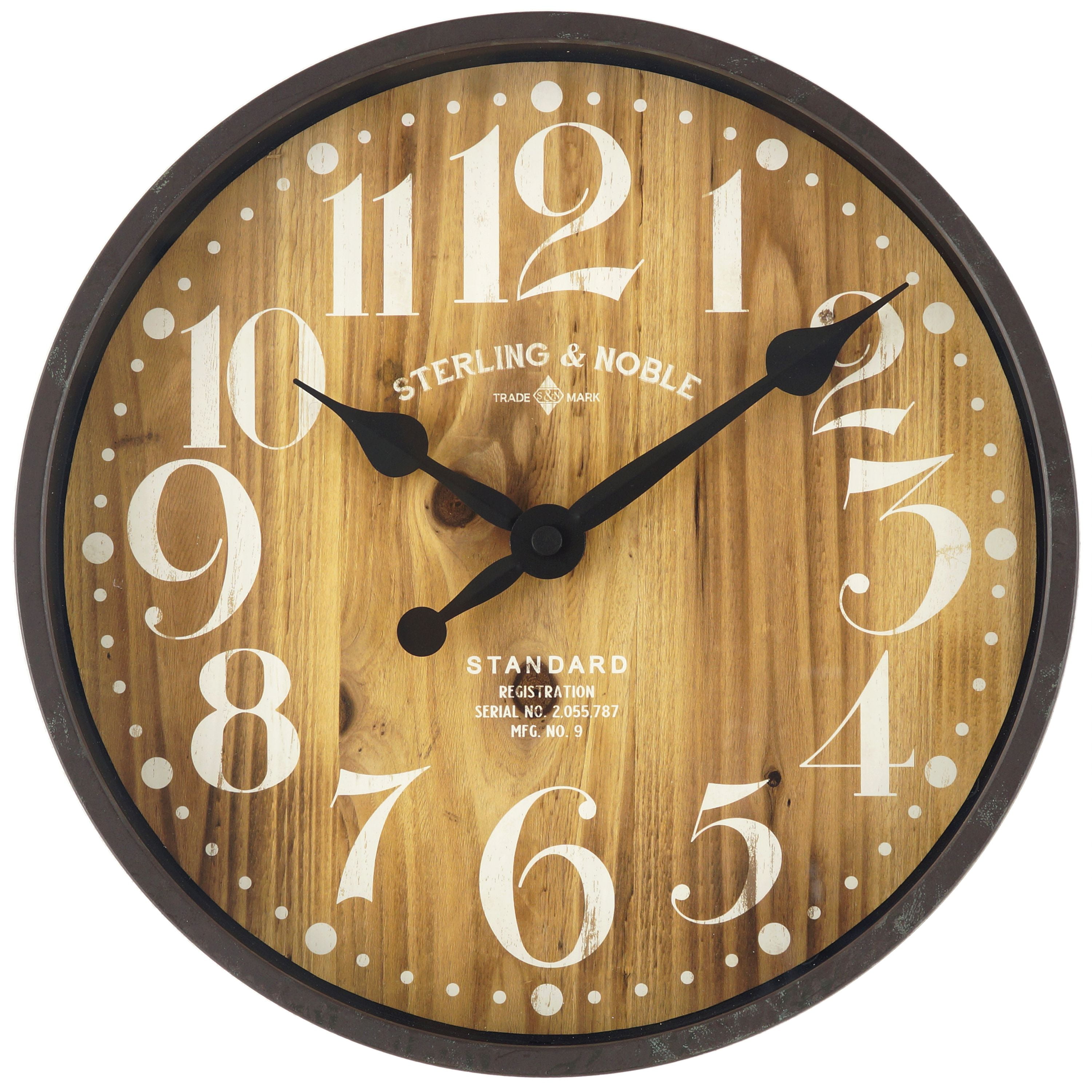 Mainstays 11.25" Barnwood Dial Wall Clock