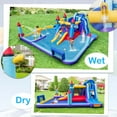 thumbnail image 4 of Costway Rocket Theme Inflatable Water Slide Park with 2 Slides Splash Pool & 1100W Blower, 4 of 9