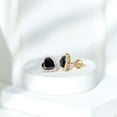 thumbnail image 3 of Rosec Jewels Heart Stud Earrings with Black and White Diamond - 8 mm Created Black Diamond, 14K Yellow Gold, 3 of 8