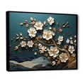 thumbnail image 2 of Designart "Spring Elegance White and Gold Flower Blooms III" Floral Framed Wall Art - Traditional White Flowers Living Room Framed Canvas Art, 2 of 6