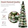 thumbnail image 3 of Best Choice Products Set of 3 XL Pre-Lit Hand-Painted Ceramic Tabletop Christmas Trees w/Multi Lights  Flocked Green, 3 of 7