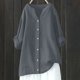 thumbnail image 2 of Top boho,Blusa tipo túnica de lino con cuello en V para mujer, manga larga, corte holgado, informal, para verano, ideal para el hogar, sopatenor, 2 of 9
