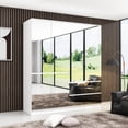 thumbnail image 7 of OXYLIFE Wardrobe Closet with Mirrored Door, Armoire Closet Cabinet with Hanging Rod adn 2 Drawers for Bedroom, 7 of 7