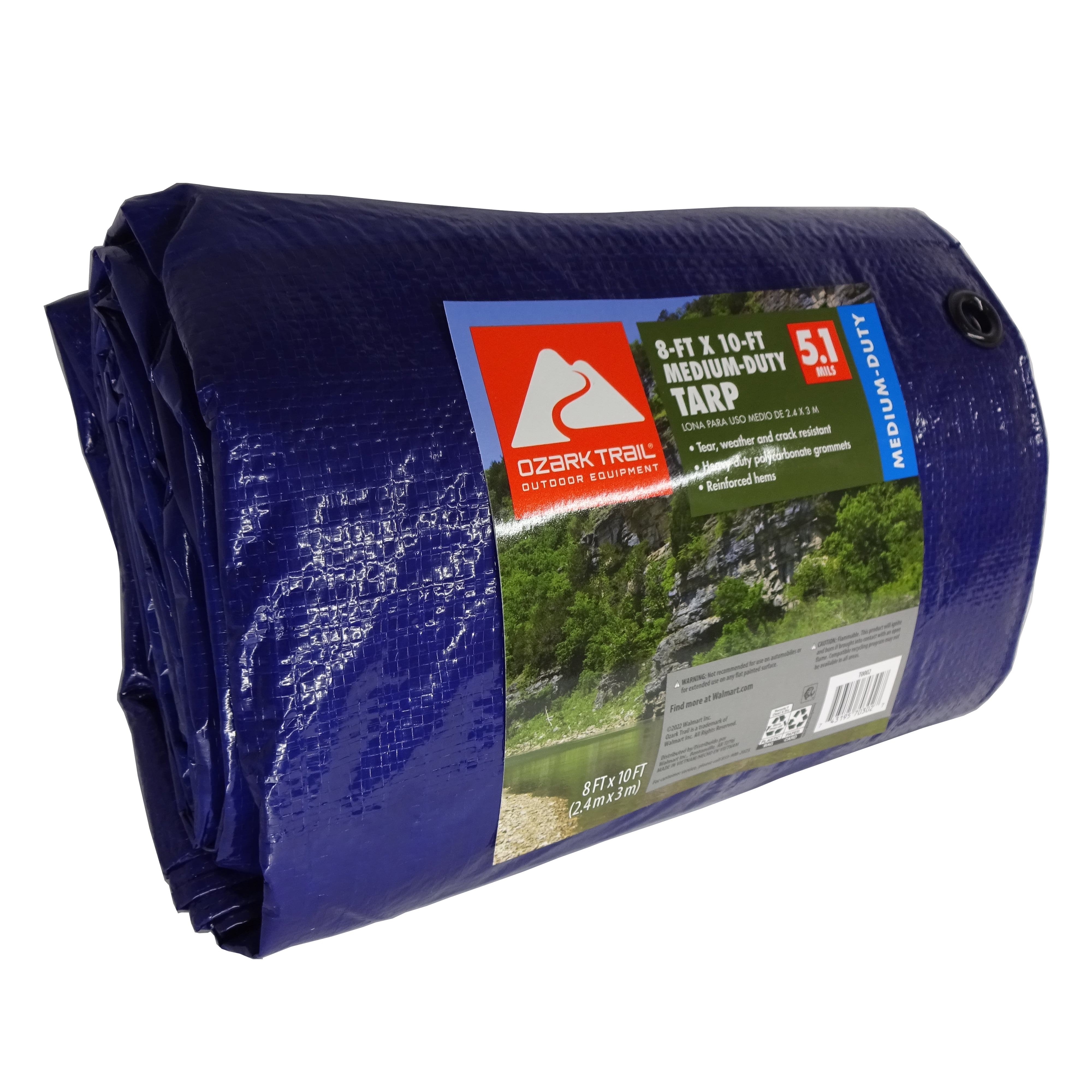 Ozark Trail MediumDuty Tarp, 8’ x 10’, Material PE