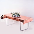 thumbnail image 2 of BalsaCircle 40" x 90" Rose Gold Metallic Rectangular Disposable Plastic Tablecloth Tables, 2 of 6