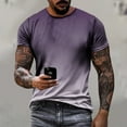 thumbnail image 3 of IYTR Men's Short Sleeve T-Shirts Gradient Color Round Neck Graphic Tee Shirts Casual Fashion Tshirts Holiday Tops Purple M, 3 of 6