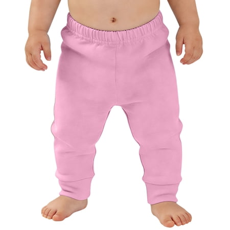 LIJCC Baby Pants Boys Girls Pull-on Sweatpants Infant Elastic Jogger Pants Toddler Pure Cotton Basic Solid Athletic School Trousers(Pink,9-12 Months)