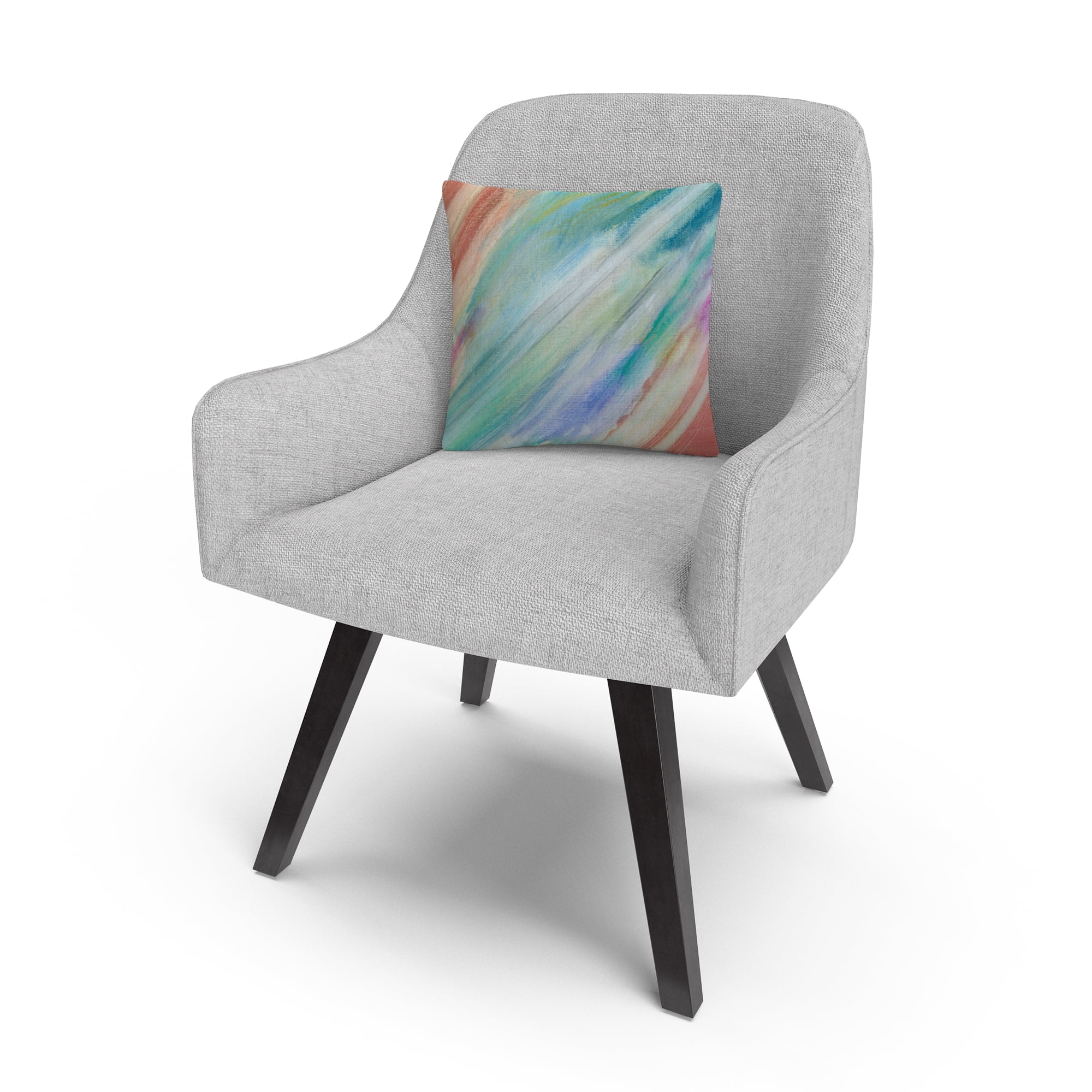 Sorbet Skies' Colorful Shapes Line Composition By Anthony Sikich 16 X 16 Decorative Throw Pillow