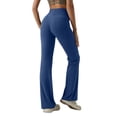 thumbnail image 2 of UOCUFY Women's Yoga Pants with Pockets Flare Leggings High Waist Yoga Dress Pants Tall Bootcut Casual Work (Blue,M), 2 of 8