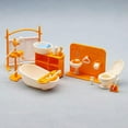 thumbnail image 6 of Mini Doll House Bathroom Furniture Set - White & Wood Color Basin, Faucet, and Accessories for Dollhouses, 6 of 8