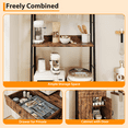 thumbnail image 3 of Bakers Rack Microwave Stand with Drawer Kitchen Tall Utility Storage Shelf with Wine Glass Rack Kitchen Microwave Oven Stand Spice Rack Organizer Shelf Pantry Cabinet Coffee Bar Station, 3 of 6