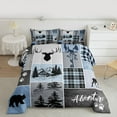 thumbnail image 2 of Manfei Wild Deer Bear Full Size Comforter Sets,Weatern Farm Cabin Bedding Comforter Set,Patchwork Geometric Checkered Bedding Sets For Kids,Ultra Soft Home Decor,3pcs, 2 of 8