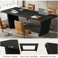 thumbnail image 5 of Tribesigns 71” Rectangular Conference Table, 6FT Executive Meeting Table for Office, Black（2PC), 5 of 6