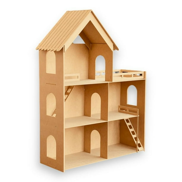 Casa de muñecas de madera barbie new arrivals