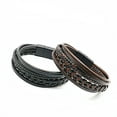 thumbnail image 4 of JO WISDOM Men's Magnetic Buckle Bracelet, Men's Woven Leather Cuff Bracelet, Leather Bracelet, Bohemian Cuff Bracelet, Handmade Spliced Bracelet, Multi layered Men's Bracelet, 4 of 6