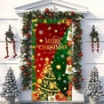 thumbnail image 6 of PuSpu Christmas Door Curtain 185x90cm Red Polyester Reusable Festive Panel, Snowflake & Holly Print, Holiday Entrance Decor, Easy Hang & Store, Seasonal Home Accent, 6 of 6