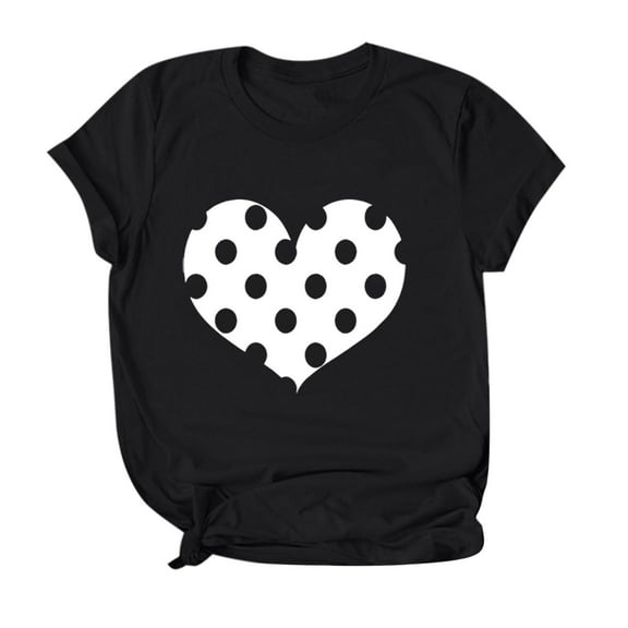 Babysbule Womens Tops, Women Couples Lover Valentine's Day Short Sleeve Love Letter Print T Shirts Tops