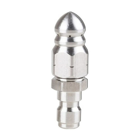 Szbaoan High Pressure Water Jet Nozzle for Pipe Cleaning Sewer Drain Unclogging Tool with Stainless Steel Construction Pointed Shape for Removal of Tree Roots Grease Debris 10mm Hole Diameter
