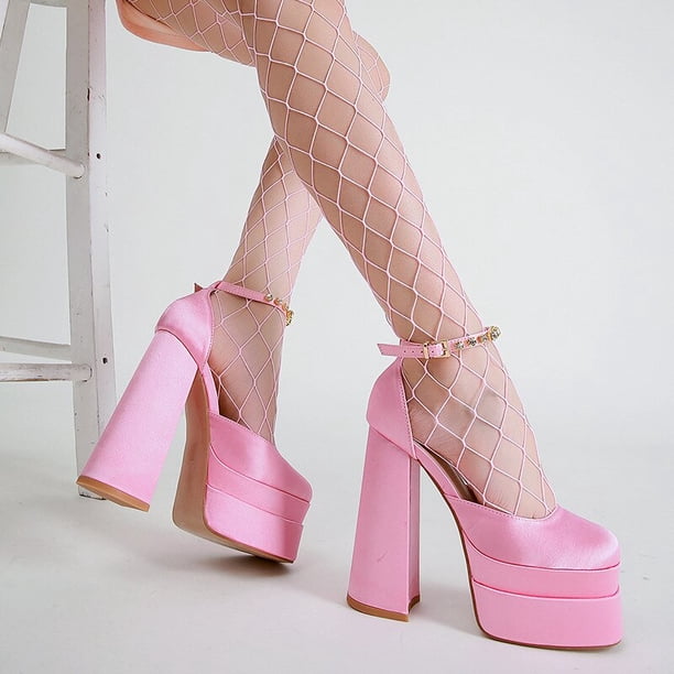 Nueva marca de sandalias de mujer, zapatos de verano, zapatos sexis de tacón alto grueso con plataforma, vestido negro, rojo y amarillo, zapatos de fiesta para boda, zapatos de tacón para mujer Deng Xun unisex